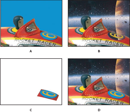 Example of using a hold-out matte