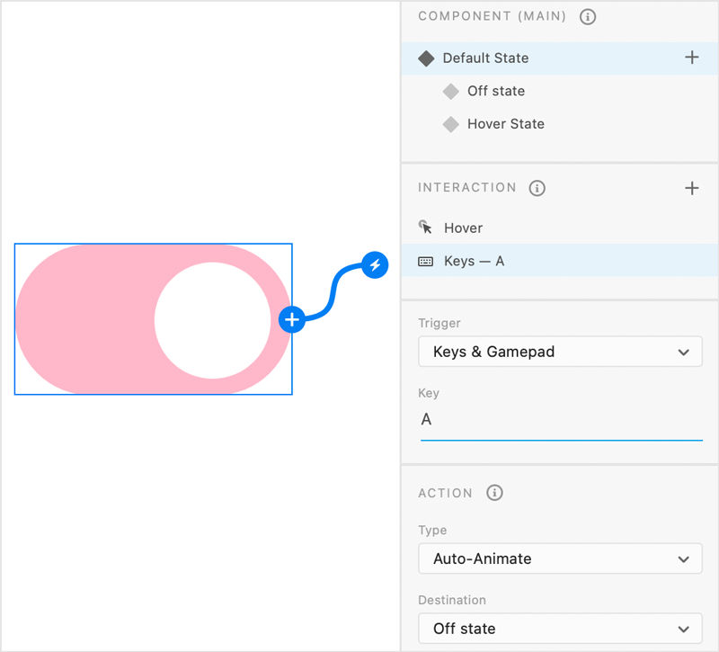Multiple interactions for a component state