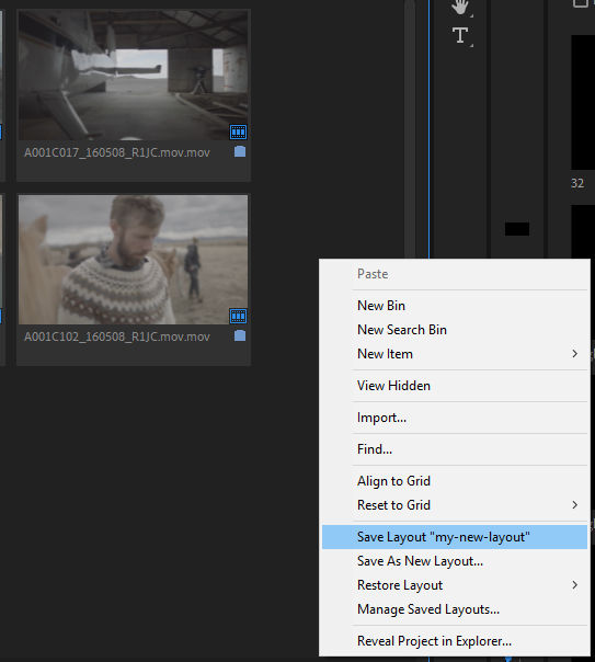 New layout visible in the context menu
