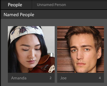 Lightroom Classic CC named people area