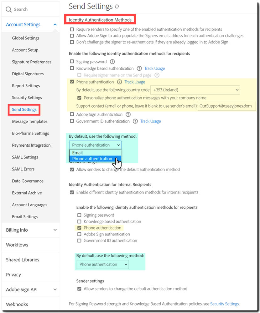 SMS identity authentication controls