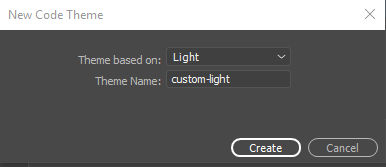 Creating a code theme based off a default code theme