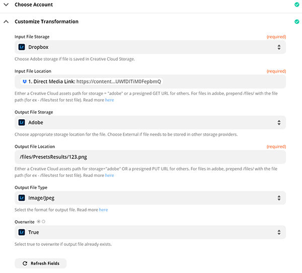 Personalize a transformação para o Adobe Photoshop Lightroom