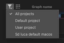 New Substance graph dialog - Filtering by project file