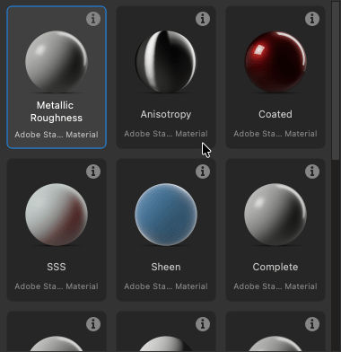 New Substance graph dialog - Thumbnails view