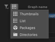 New Substance graph dialog - View modes