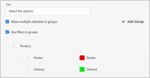 New filter groups