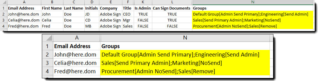 CSV example