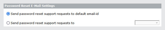 Password reset email settings screen