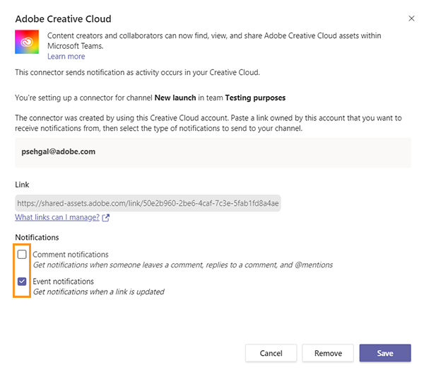 Enable or disable Connector notifications