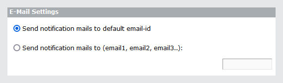 Email notification settings screen