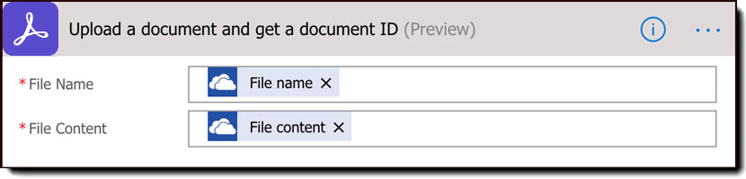 Action: Upload a document and get a document ID