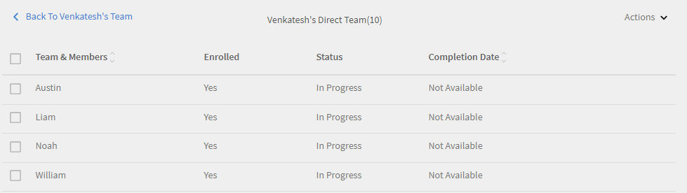 Team Skills: Skill enrollment and completion date