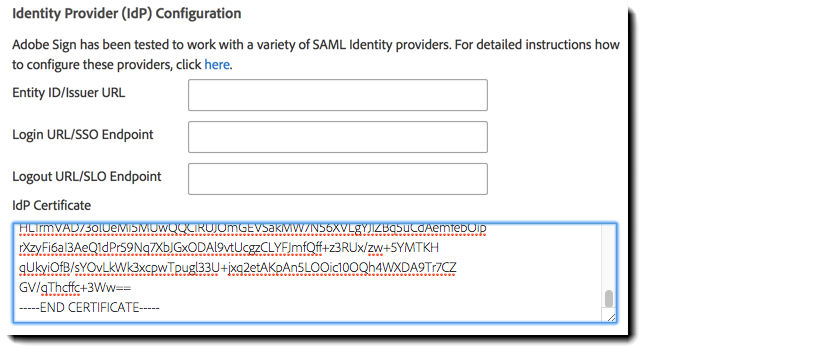 IdP Certificate