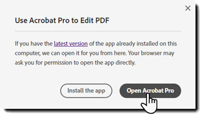 Open Acrobat Pro