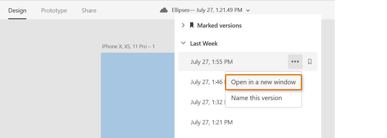 Open previous version of your cloud document.