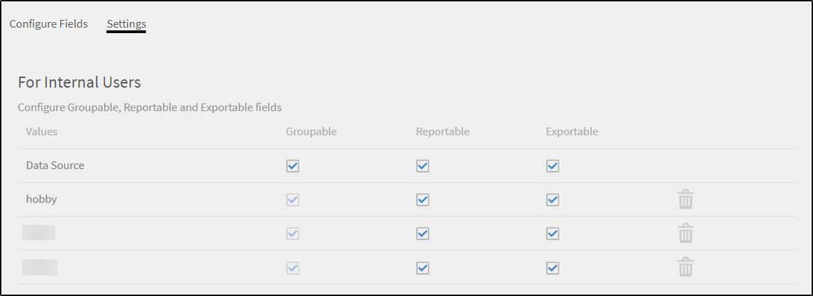 Options in Active Fields