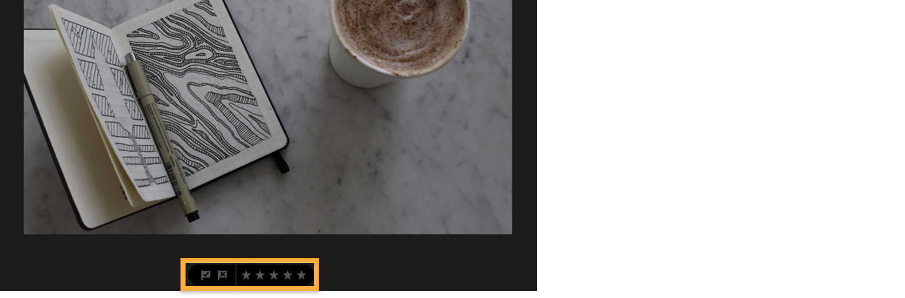 Flags appear at the bottom to indicate whether you like the photo or not.