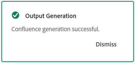 output generation successful message