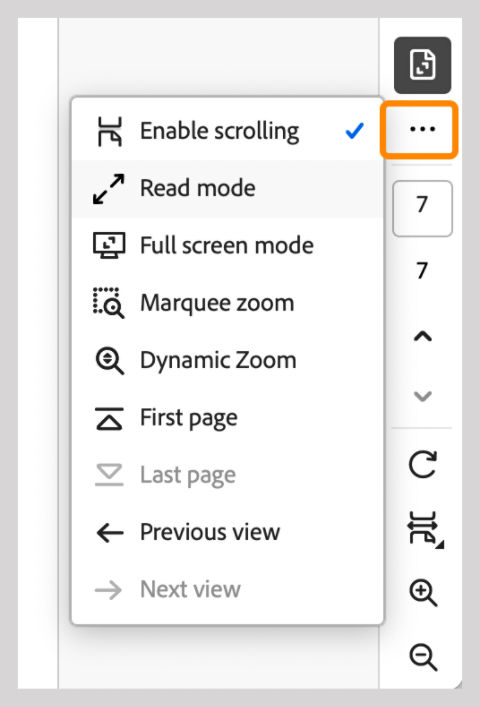 Select the Overflow menu to see all the pinned tools