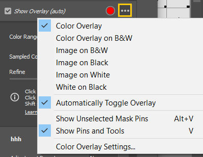 Select from a range of mask overlay preset options