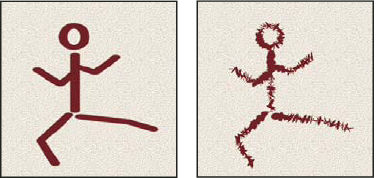 Photoshop Brush strokes with and without shape dynamics