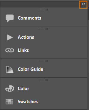 Panel collapsed to icons