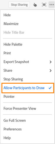 Enable drawing rights in a Share pod for all participants.