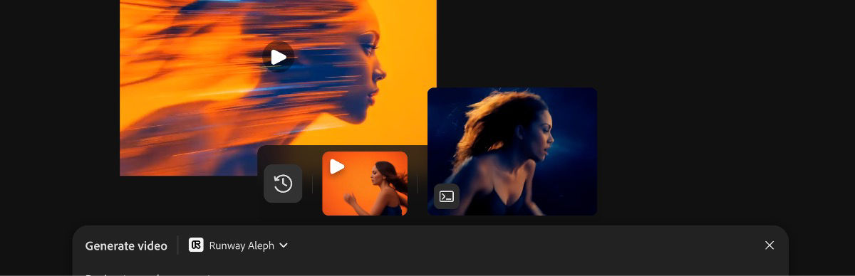 The generated video is highlighted and reflects the composition of the video selected as the reference.