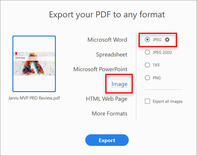 Convert PDF to JPG
