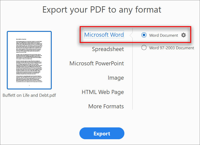 Convert PDF to Word