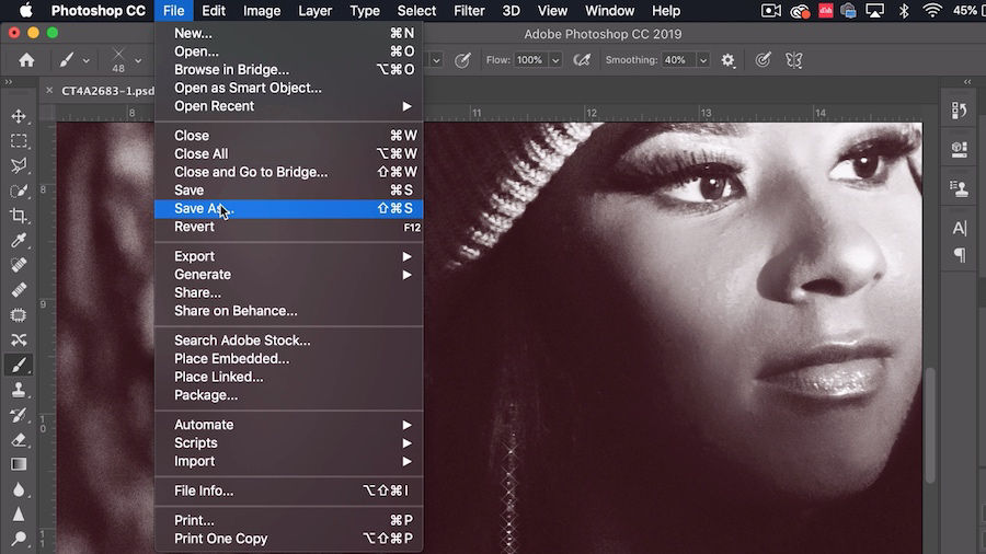 The file is saved in .psd format to preserve editing capabilities. 