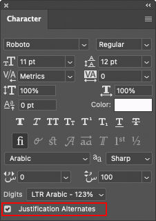 Justification alternates