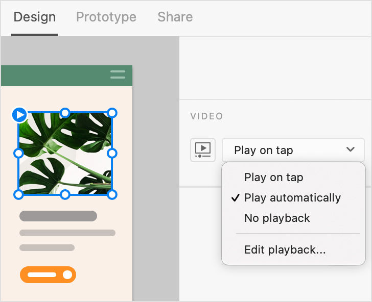Play automatically- Design mode