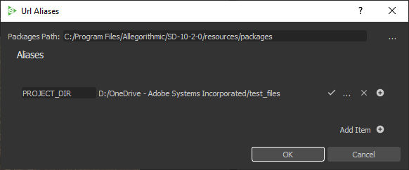 Set aliases dialog