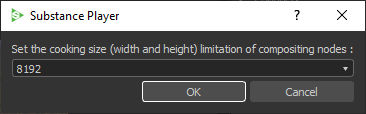 Cooking size limit dialog