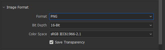 Select the PNG image format.