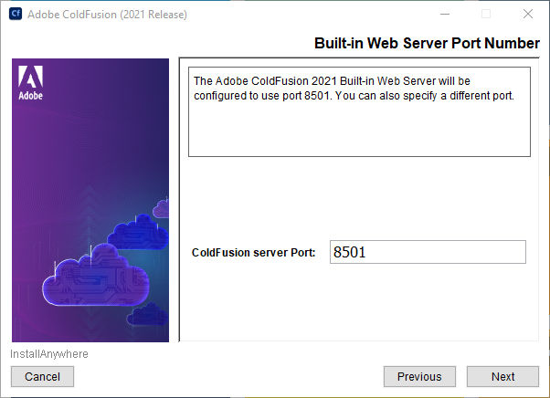 Port of web server