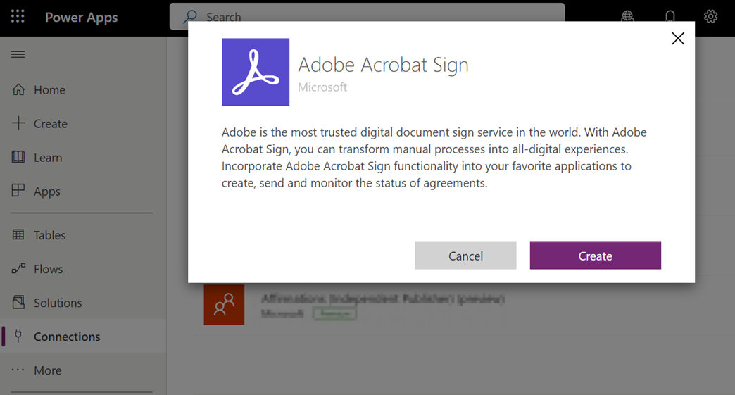 Connect Acrobat Sign to Microsoft Power Apps