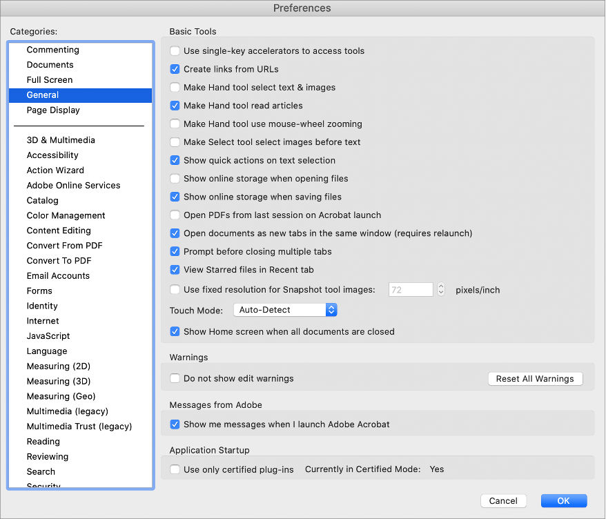 New General Preferences on macOS