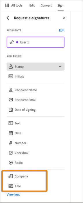 Prefill the Company and Title fields.