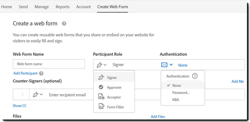 Roles and authentications