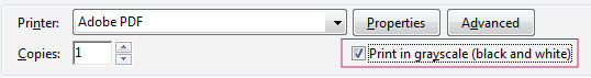 Enable Print in grayscale