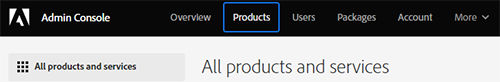 Products tab