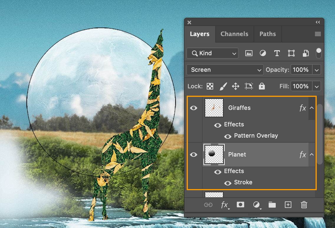 Непрозрачность слоев и режимы наложения в Adobe Photoshop