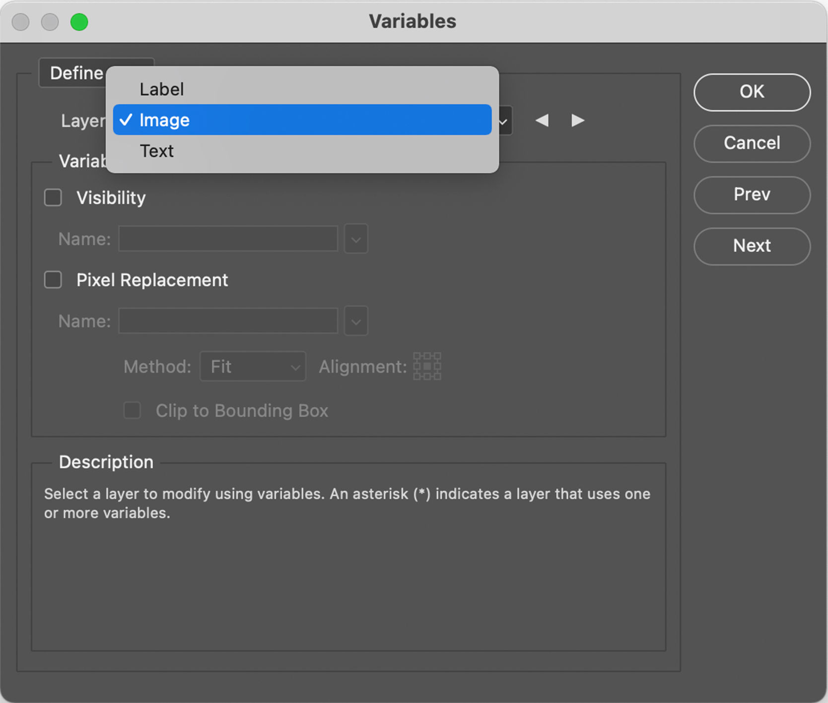 Use variables to create different versions of an image in Photoshop