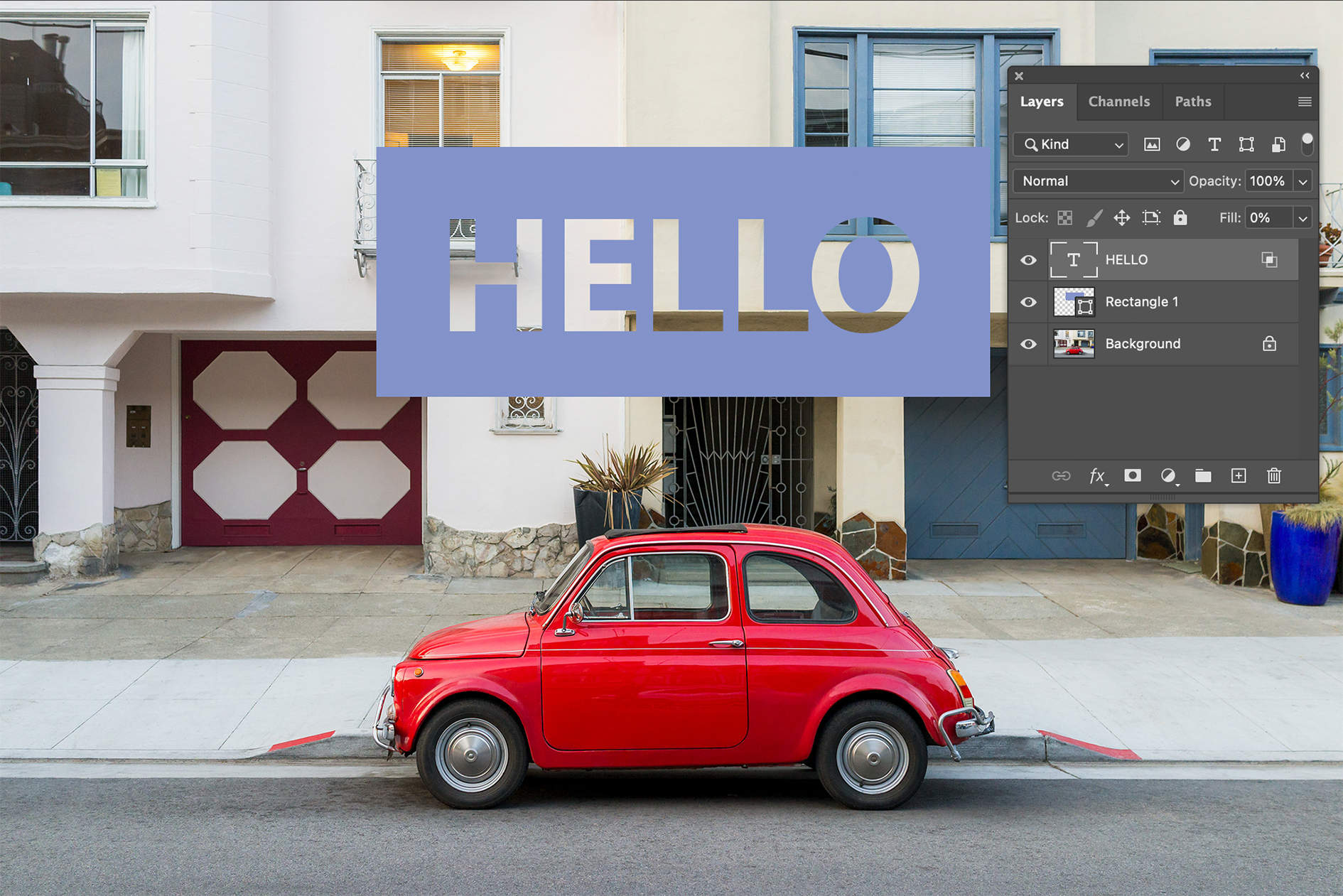 Een diep uitneemeffect dat is gemaakt met Photoshop