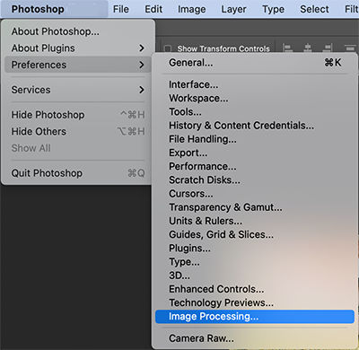 Navigate to the Select Subject cloud service in Photoshop