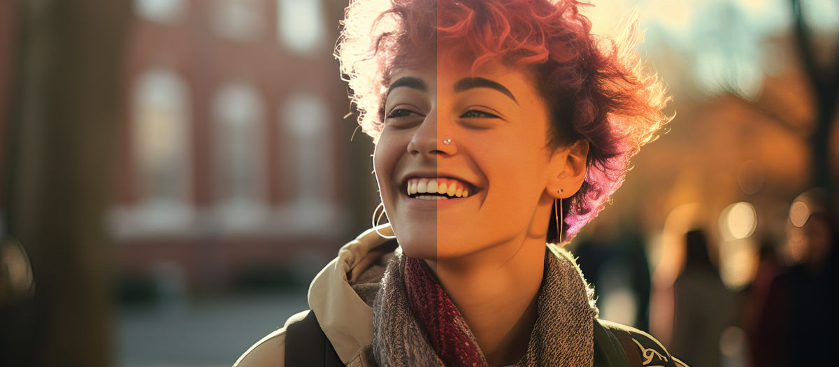 Verwenden des Schwamm-Werkzeugs, um die Farbsättigung in Bereichen deines Bildes zu ändern