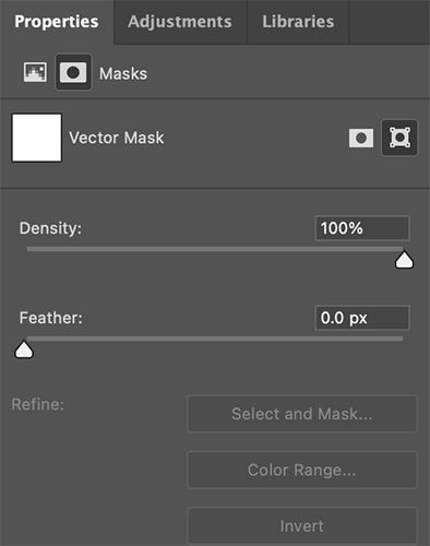 Vector Mask in Properties panel